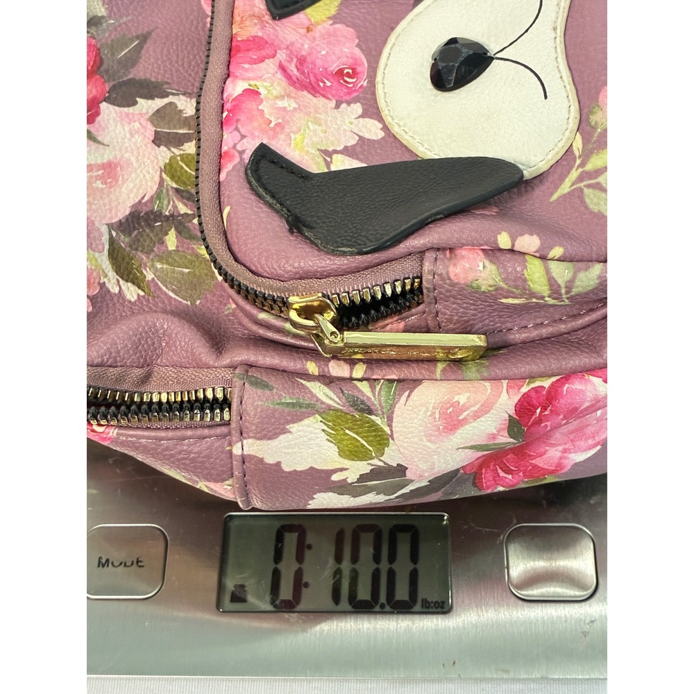 Betsey Johnson Mini Backpack Purple Floral Puppy Dog Bag Kitsch Kawaii Coquette - Picture 13 of 13